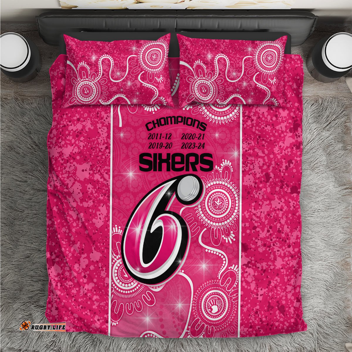 Custom Sydney Sixers Cricket Bedding Set The Fourth Time Champions Aboriginal