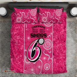 Custom Sydney Sixers Cricket Bedding Set The Fourth Time Champions Aboriginal
