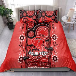 Custom Melbourne Renegades Cricket Bedding Set Happy Australia Day Aboriginal Art
