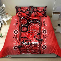 Custom Melbourne Renegades Cricket Bedding Set Happy Australia Day Aboriginal Art