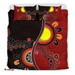 Aboriginal Bedding Set - Australia Flag Dot Painting Art