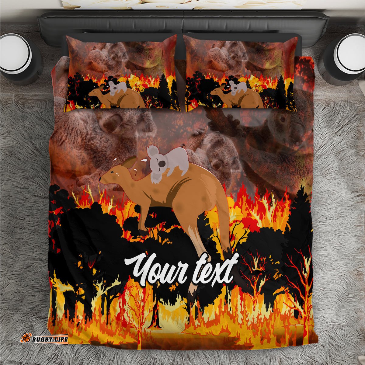 Personalised Save Wildlife Australia Bedding Set Bushfire Awareness