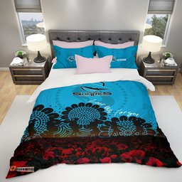 Cronulla-Sutherland Sharks Bedding Set Aboriginal Rugby Anzac Day Poppy With Soldiers- NRL