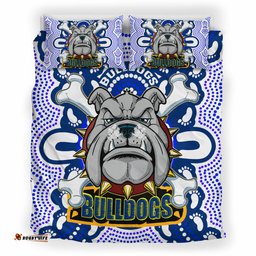 Bulldogs Rugby Indigenous Bedding Set - Canterbury-Bankstown Super Berries Aboriginal Footprint