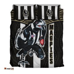 Magpies Football Bedding Set Collingwood 1892 Indigenous Sporty Style