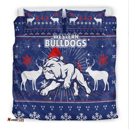 Western Bulldogs Bedding Set - Christmas Ugly Style -