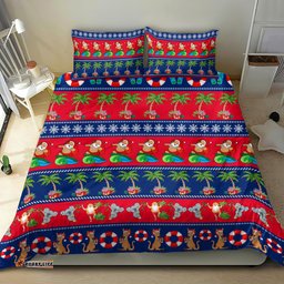 Australia Christmas Bedding Set Aussie Santa Claus Beach Xmas Vibes