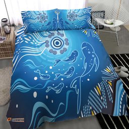 Australia Aboriginal Inspired Bedding Set - Fish In Ocean Aboriginal Inspired