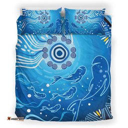 Australia Aboriginal Inspired Bedding Set - Fish In Ocean Aboriginal Inspired