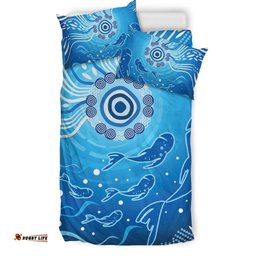 Australia Aboriginal Inspired Bedding Set - Fish In Ocean Aboriginal Inspired