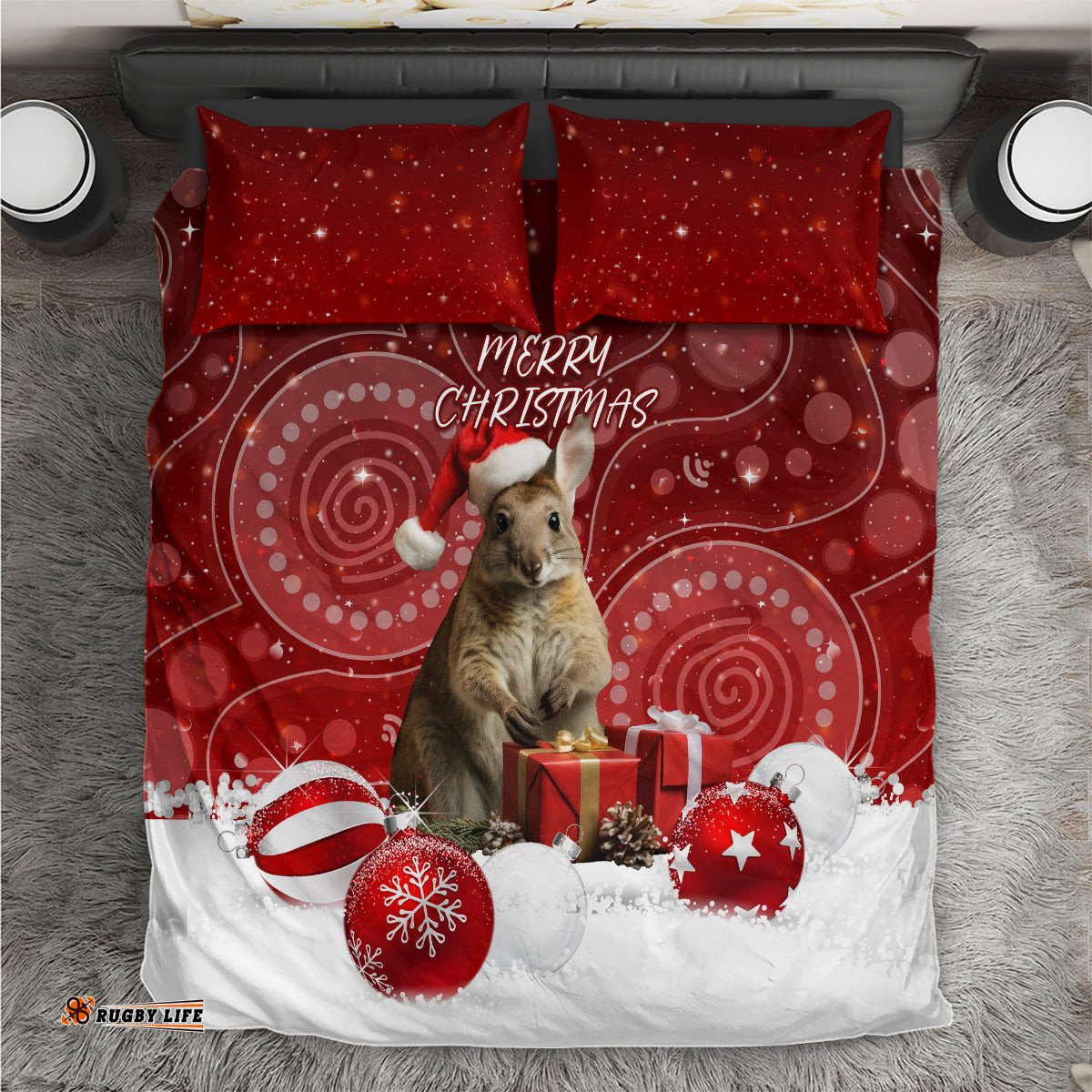 Australia Christmas Wallaby Bedding Set Aboriginal Art
