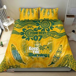 Custom Socceroos NAIDOC Week 2024 Bedding Set Indigenous Burning Fire National Colors