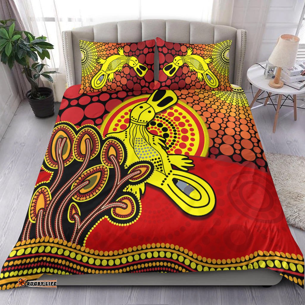 Aboriginal Platypus Bedding Set Tree On The Hill Sunshine