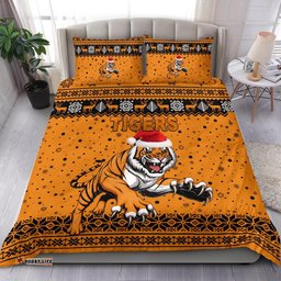 Wests Christmas Bedding Set Tigers Unique Vibes - Orange