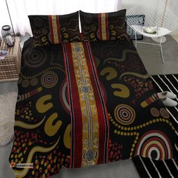 Bedding Set - Aboriginal Dot Panting Art Stripe Lines