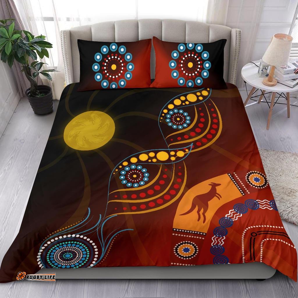 Aboriginal Bedding Set with Flowers