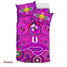Bedding Set - Aboriginal Family With Dot Painting art