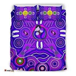 Bedding Set - Aboriginal Family With Dot Painting art