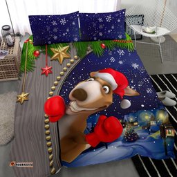 Christmas Bedding Set - Funny Kangaroo Christmas-