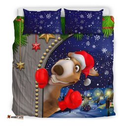 Christmas Bedding Set - Funny Kangaroo Christmas-