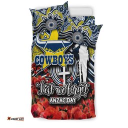 Cowboys Bedding Set Anzac Day Poppy Flowers With Aboriginal