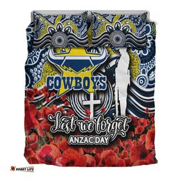 Cowboys Bedding Set Anzac Day Poppy Flowers With Aboriginal