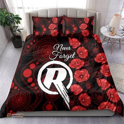Renegades Cricket Never Forget Custom Bedding Set ANZAC Day with Poppy Aboriginal