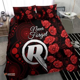Renegades Cricket Never Forget Custom Bedding Set ANZAC Day with Poppy Aboriginal