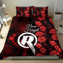 Renegades Cricket Never Forget Custom Bedding Set ANZAC Day with Poppy Aboriginal