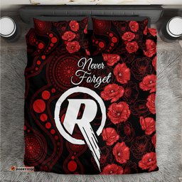 Renegades Cricket Never Forget Custom Bedding Set ANZAC Day with Poppy Aboriginal