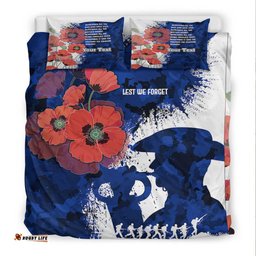 VibeHoodie Bedding Set - Custom Anzac Day Silhouette Soldier Bedding Set