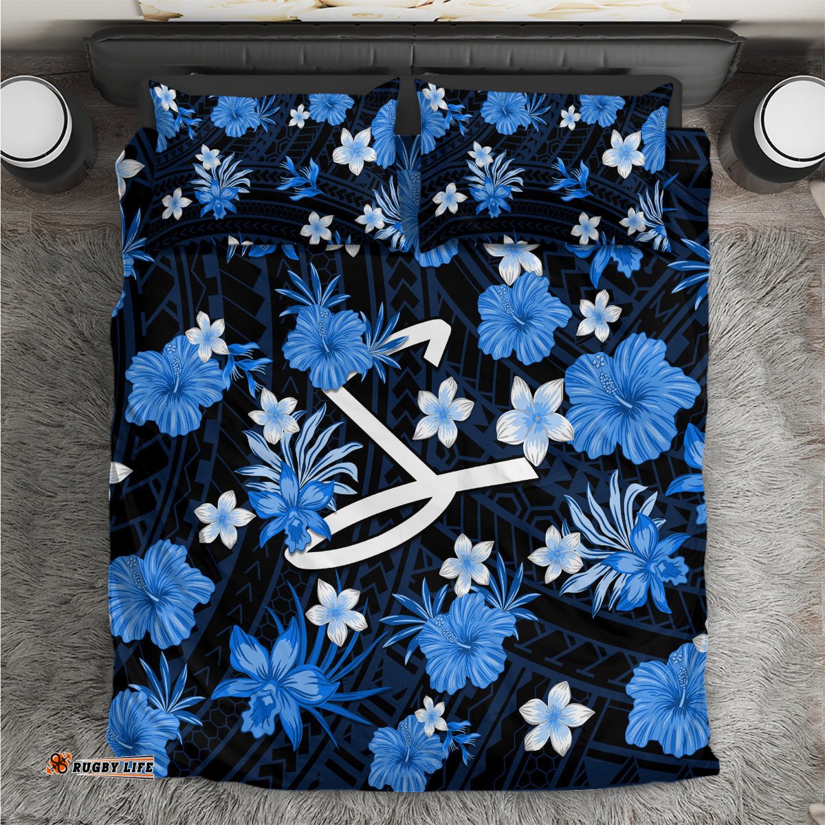Australian Strikers Cricket Bedding Set Baeuty Pacific Hibiscus and Polynesian Pattern