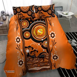 Perth Scorchers Cricket Bedding Set Happy Australia Day Aboriginal Art