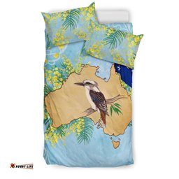 Australia Bedding Sets - Kookaburra Bed Aus Flag Golden Wattle Sets