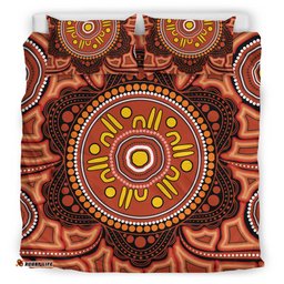 Australia Aboriginal Inspired Bedding Set - Aboriginal Connection Concept Artwork 05