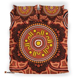 Australia Aboriginal Inspired Bedding Set - Aboriginal Connection Concept Artwork 05