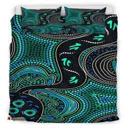 Australia Indigenous Bedding Set - Indigenous aboriginal inspired kangaroo dot art dreaming