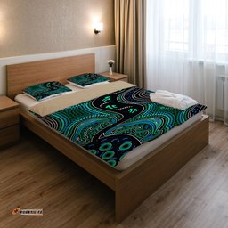 Australia Indigenous Bedding Set - Indigenous aboriginal inspired kangaroo dot art dreaming