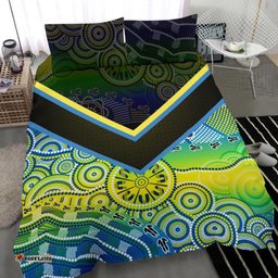 Aboriginal Bedding Set - Dot Painting Indigenous Circle Patterns