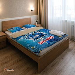 Sharks Aboriginal Custom Rugby Bedding Set - The Indigenous Sharks Scratch Style RLT13