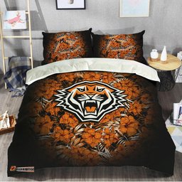Wests Tigers Bedding Set Polynesian Hibiscus Tropical Vintage - NRL