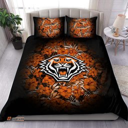 Wests Tigers Bedding Set Polynesian Hibiscus Tropical Vintage - NRL