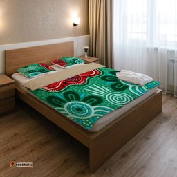 Australia Indigenous Bedding Set - Indigenous dot art River concept