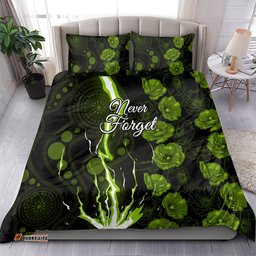 Thunder Cricket Never Forget Custom Bedding Set ANZAC Day with Poppy Aboriginal
