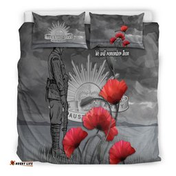Remembrance Day Bedding Set Soldier Australian Army Rising Sun With Red Poppy