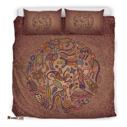 Aboriginal Bedding Sets, Kangaroo Kookaburra Circle Australian Animals
