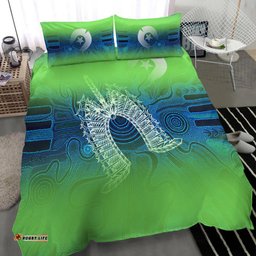 Torres Strait Islands Bedding Set - Indigenous Dot Painting Art -