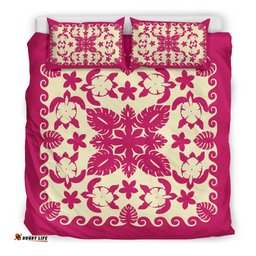 Turtle with Hibiscus Royal Pink Bedding Set