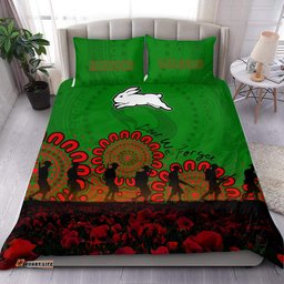 South Sydney Rabbitohs Bedding Set Aboriginal Rugby Anzac Day Poppy With Soldiers- NRL