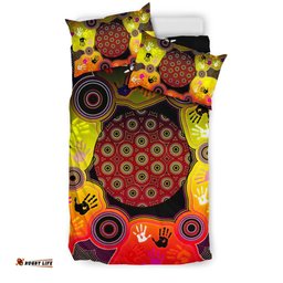 Aboriginal Bedding Set , Indigenous Circle Dot Painting Hand Art